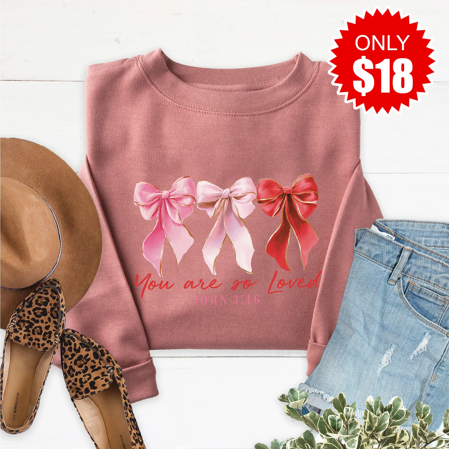 You Are So Loved Sweatshirt - Heather Mauve - 18