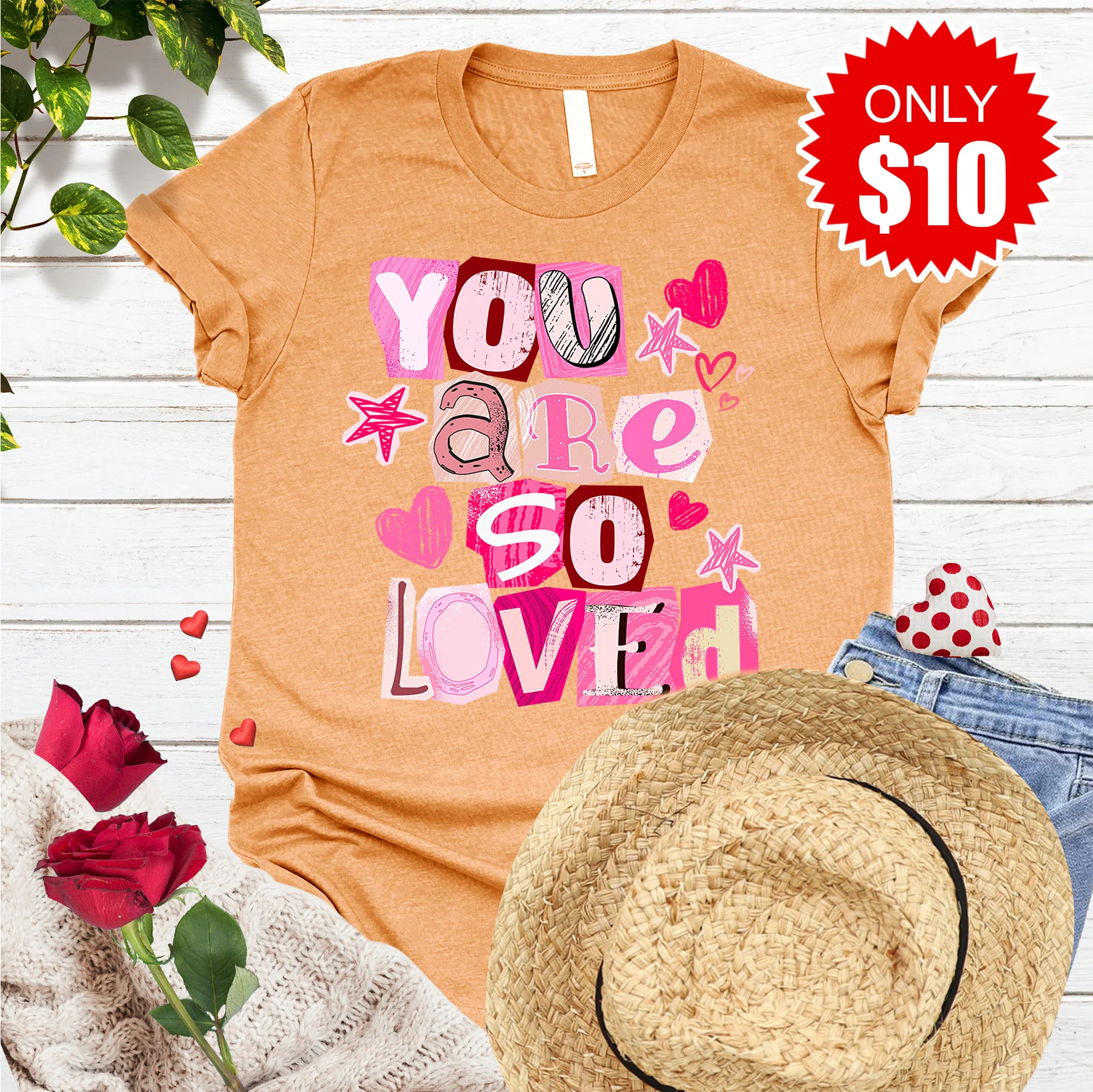 You Are So Loved Tee - Heather Apricot - 10