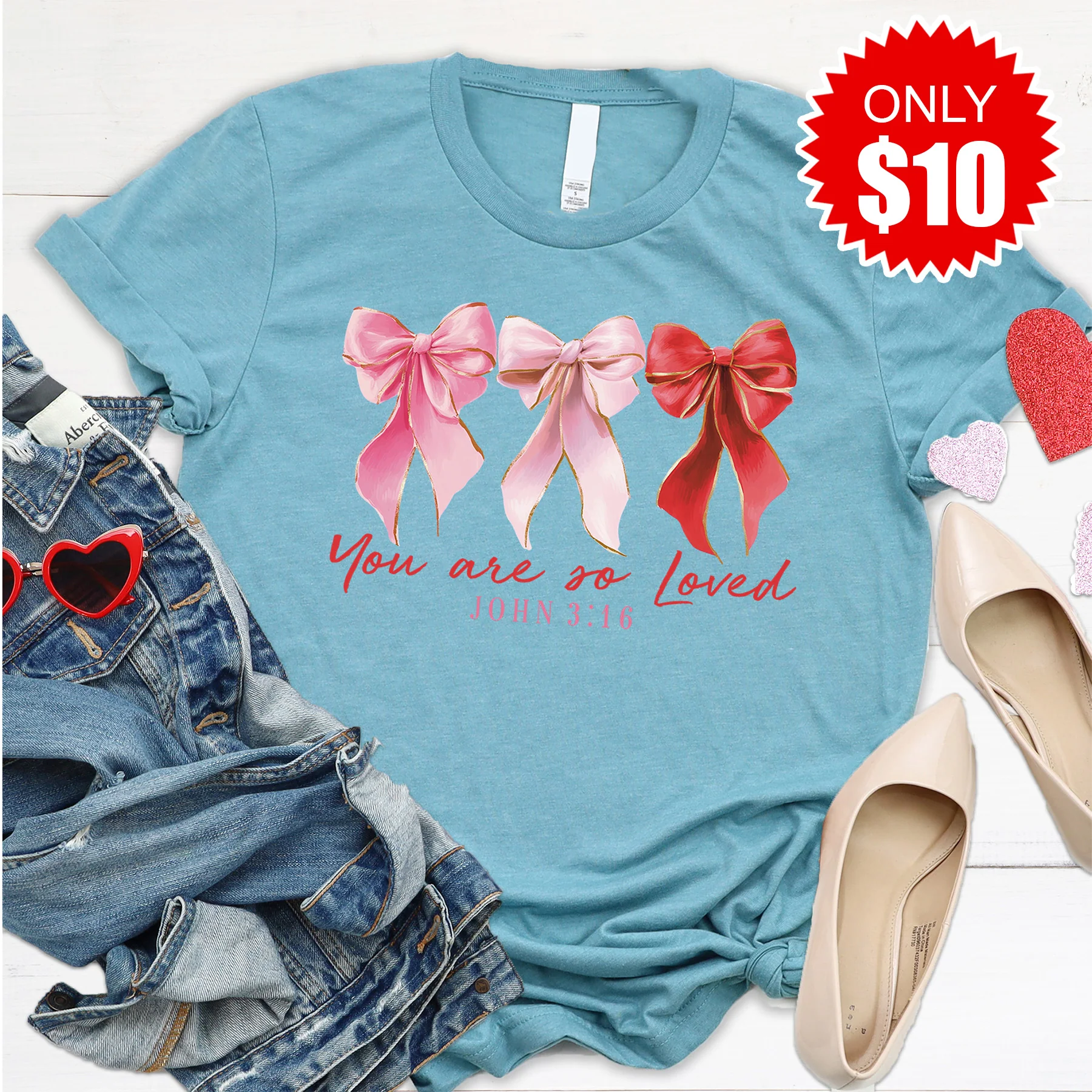 You Are So Loved Tee - Heather Lagoon - 10