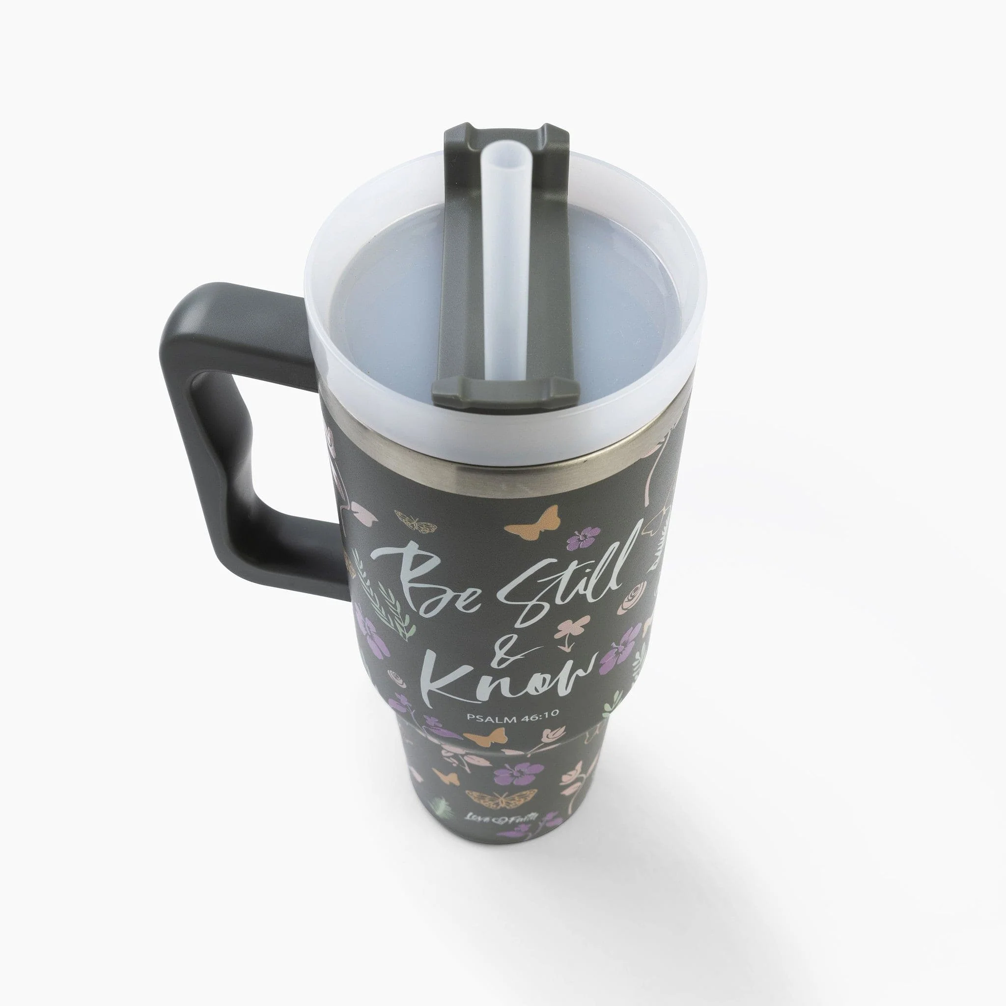 Be Still Stainless Steel 40oz Tumbler With Handle - Image 4