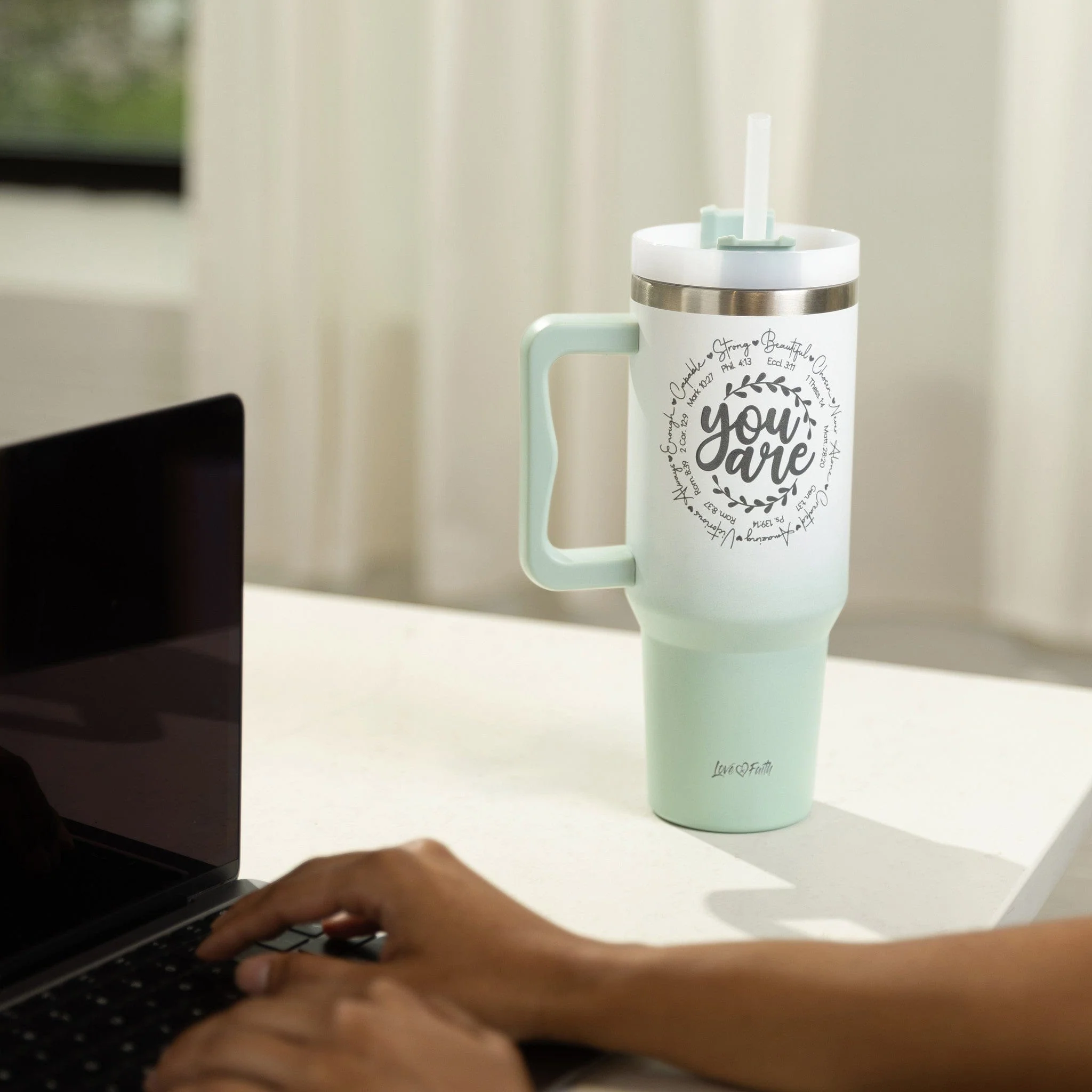 You Are Stainless Steel 40oz Tumbler With Handle - Image 5