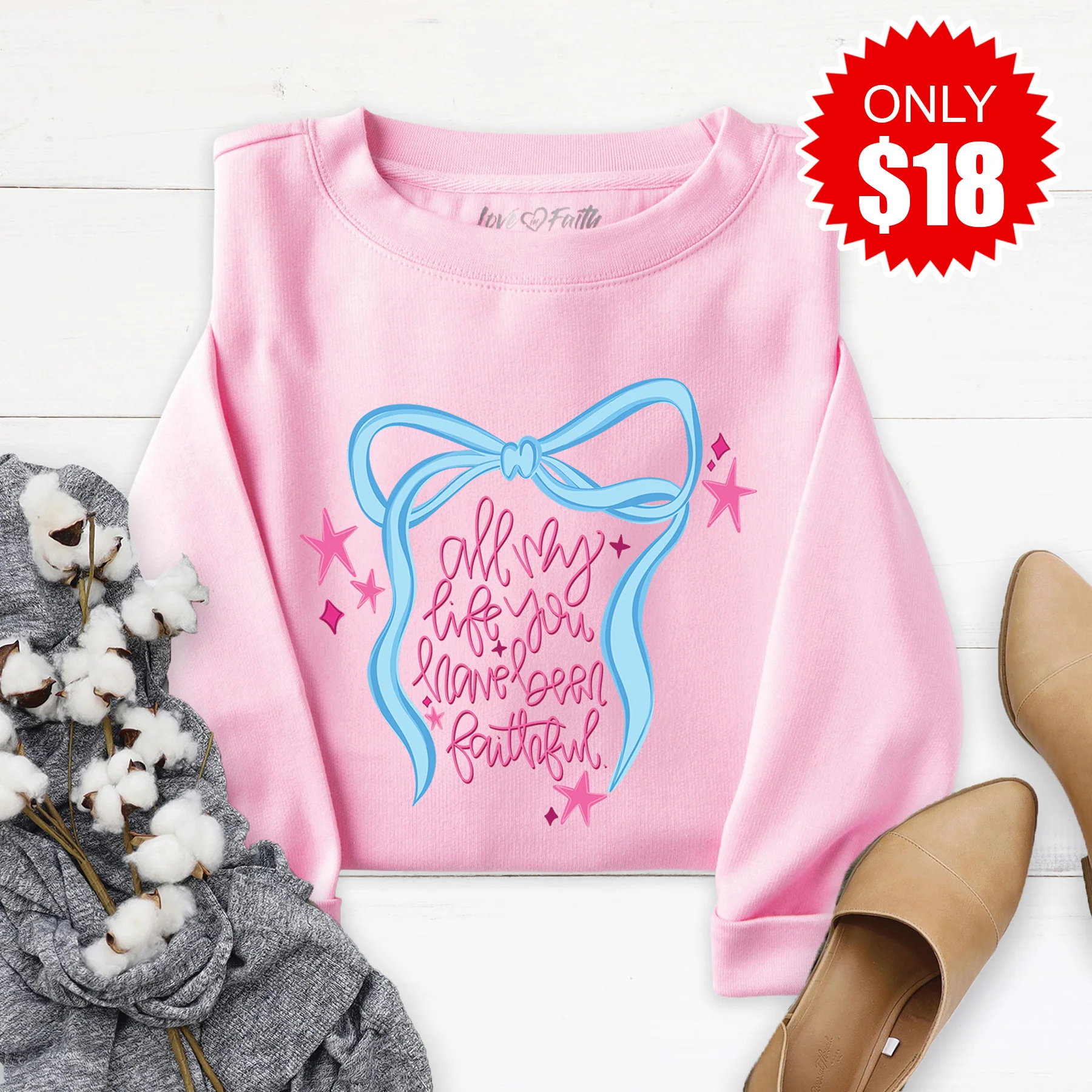 You Have Been Faithful Sweatshirt - Heather Bubble Gum - 18
